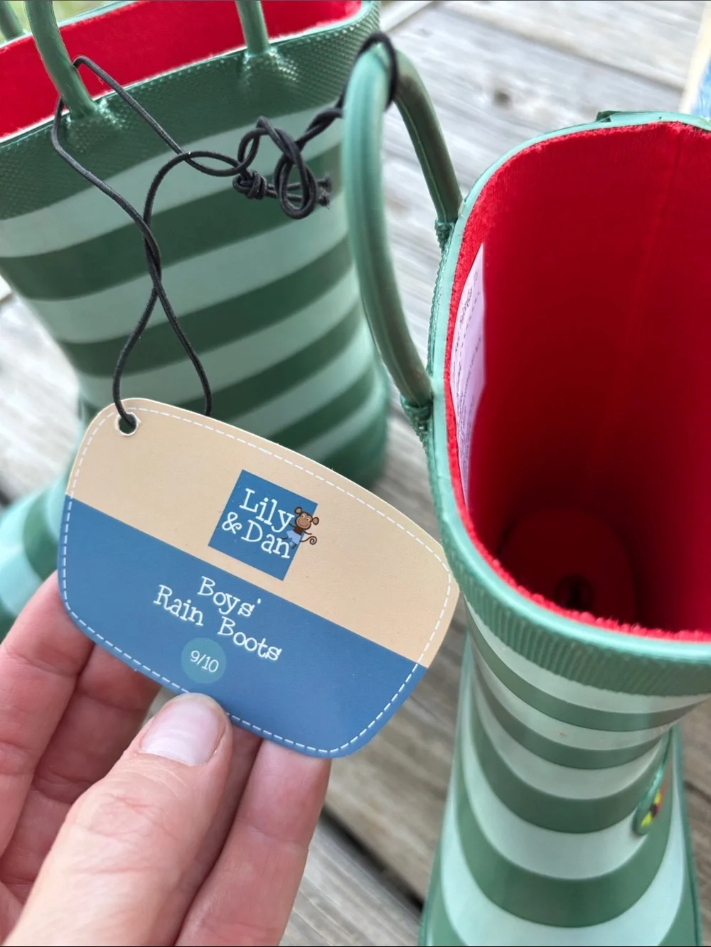 Lily & Dan Kids Rain Boots with Frog Accent